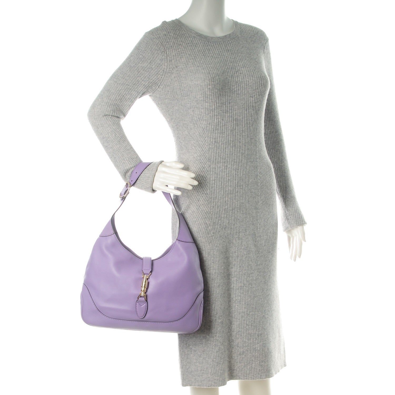 Gucci Calfskin Medium New Jackie Shoulder Bag Lilac 2 of 7