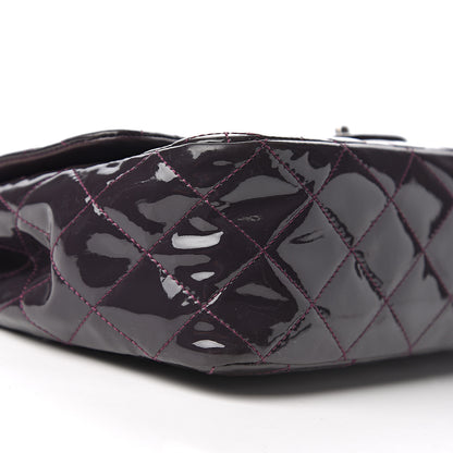 Chanel Patent Quilted Jumbo Single Flap Dark Purple 14 of 17