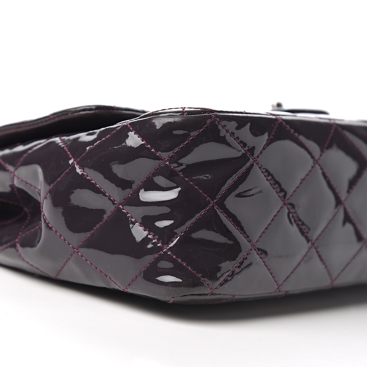 Chanel Patent Quilted Jumbo Single Flap Dark Purple 14 of 17