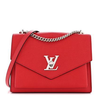Louis Vuitton Soft Calfskin Mylockme Chain Bag BB Rubis 1 of 12