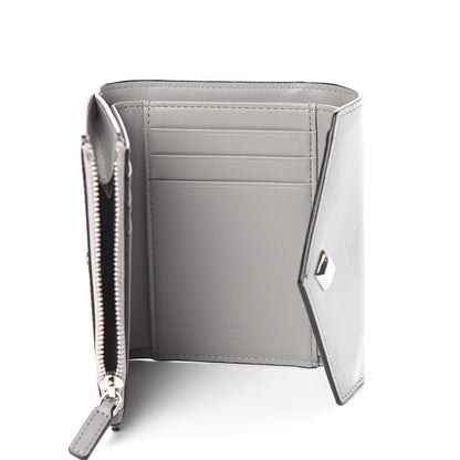 MCM Patent Monogram Three Fold Wallet Grey 4 of 6