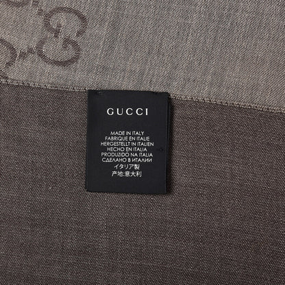 Gucci Wool Silk GG Monogram GGNat Scarf Rope Dark Brown 4 of 5