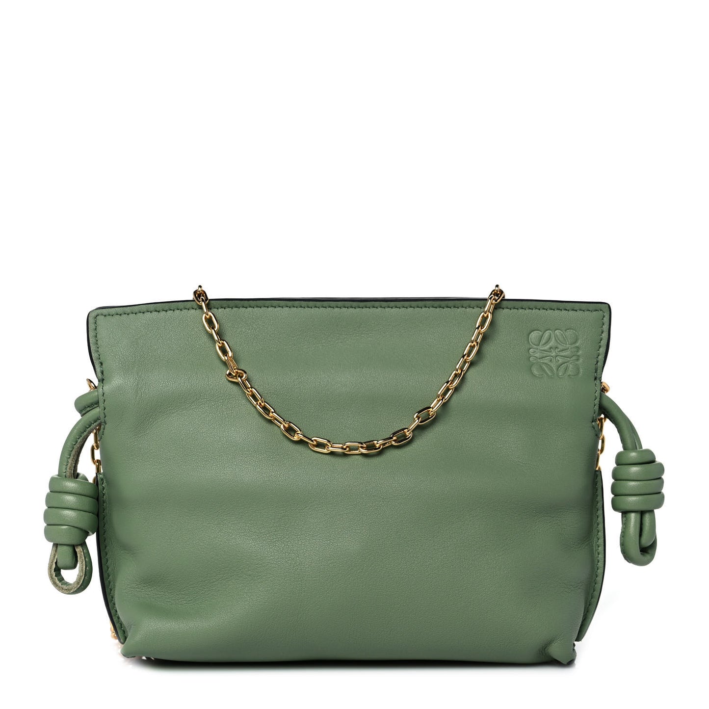 Calfskin Nano Flamenco Knot Clutch Rosemary
