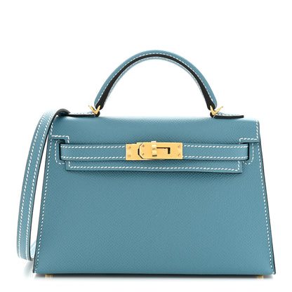 Hermes Epsom Mini Kelly Sellier 20 New Blue Jean 1 of 10