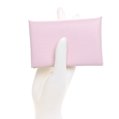 Hermes Epsom Calvi Duo Card Case Mauve Pale 2 of 9