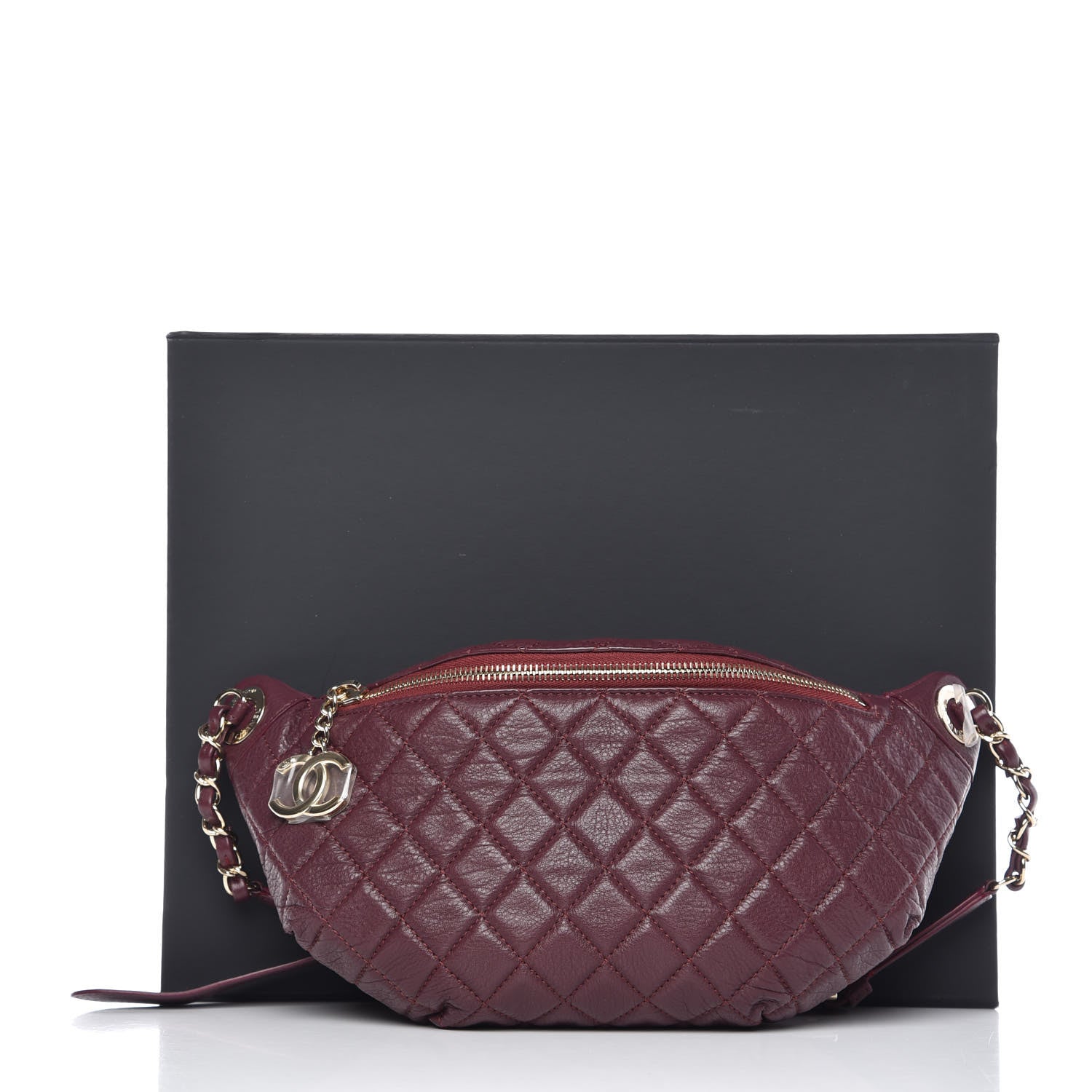 Chanel Calfskin Quilted Belt Me Up Waist Bag Burgundy 10 of 10