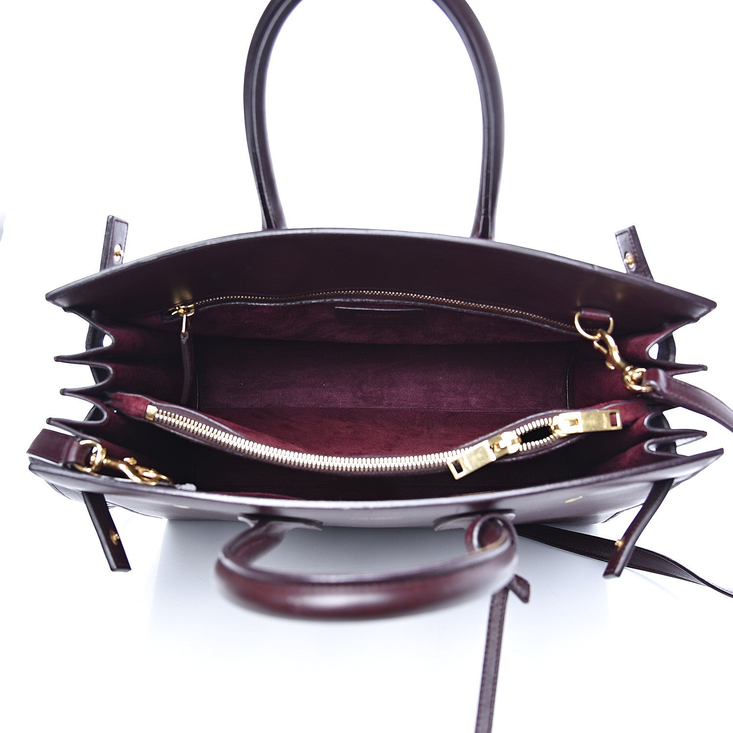 Saint Laurent Calfskin Small Sac De Jour Bordeaux 4 of 14