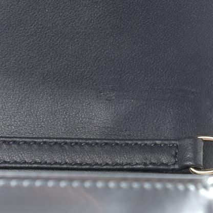 Christian Dior Metallic Patent Micro-Cannage Mini Diorama Flap Bag Silver 9 of 13