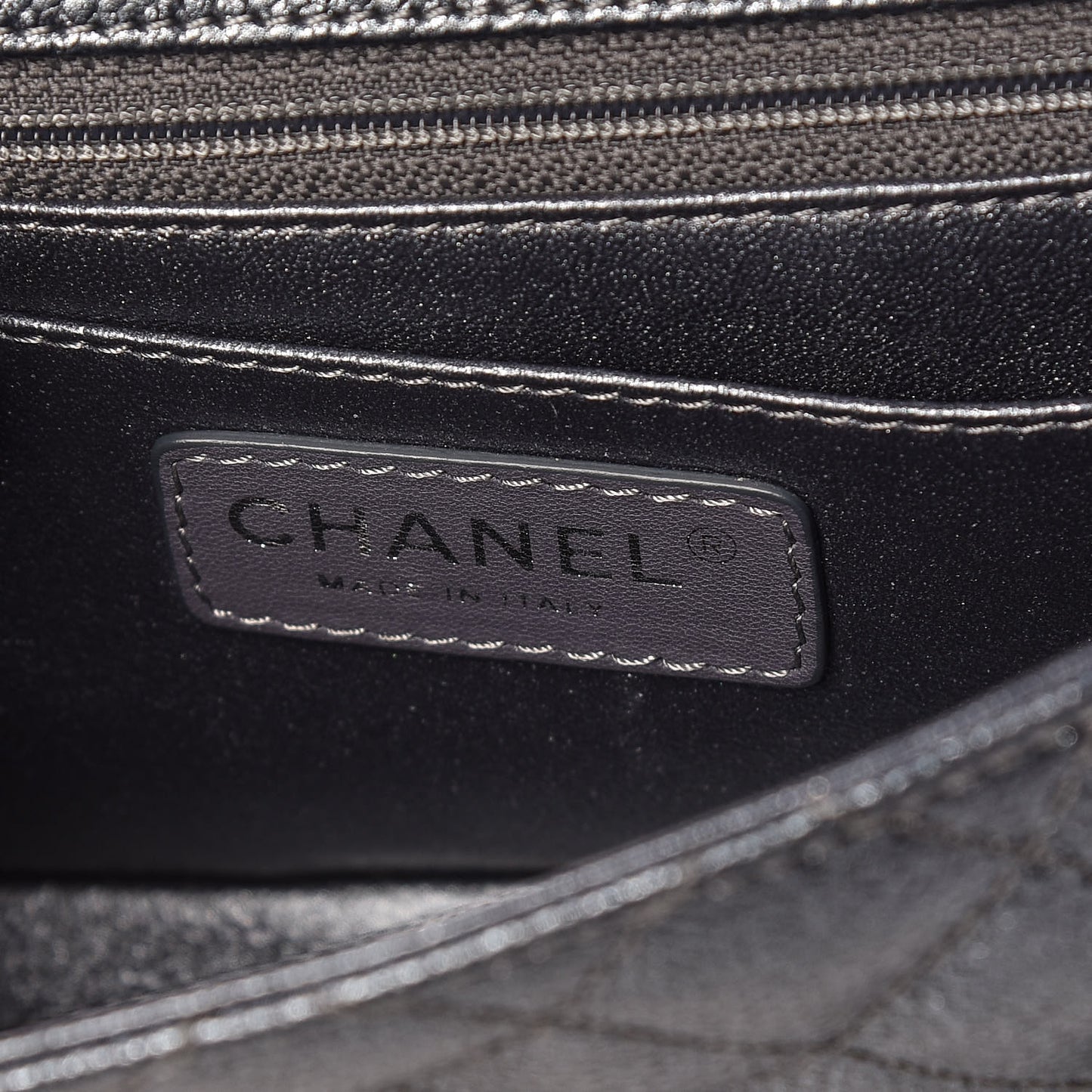Metallic Caviar Quilted Mini Square Flap Dark Blue
