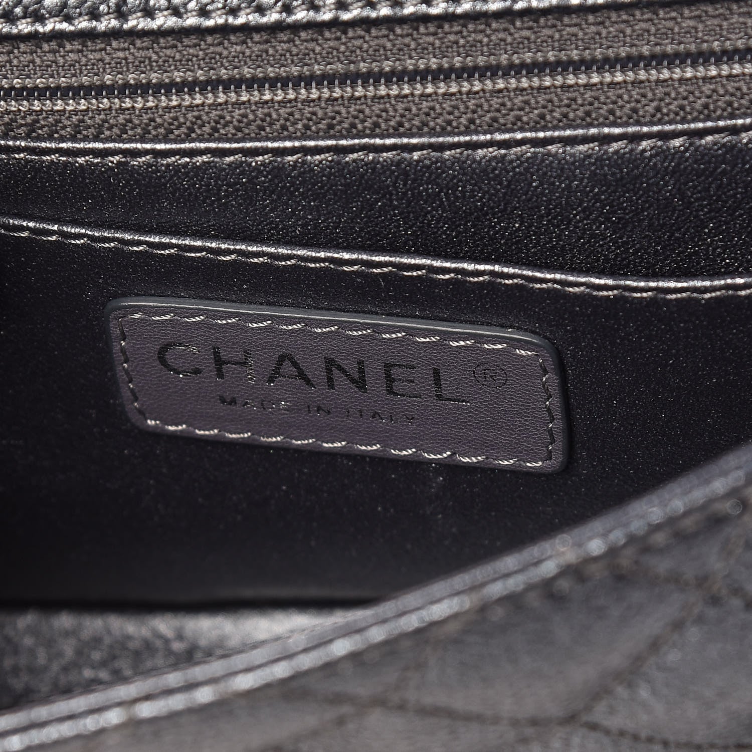 Chanel Metallic Caviar Quilted Mini Square Flap Dark Blue 6 of 11