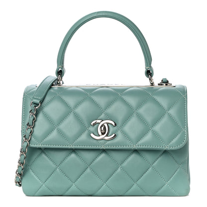 Chanel Lambskin Quilted Small Trendy CC Flap Dual Handle Bag Light Green 1 of 14