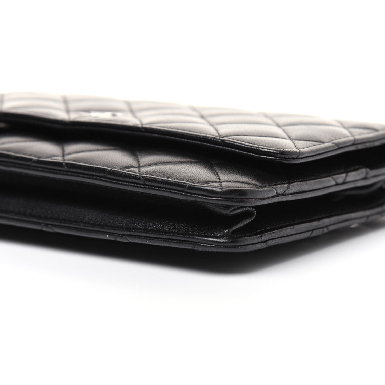 Chanel Lambskin Quilted Wallet On Chain WOC Black 7 of 17
