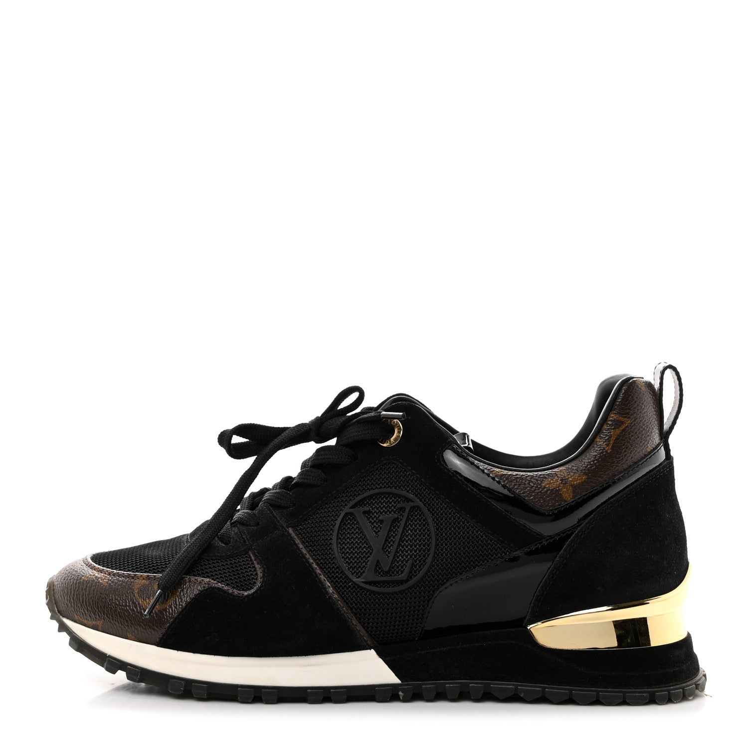 Louis Vuitton Suede Monogram Run Away Sneakers 39 Black 1 of 8