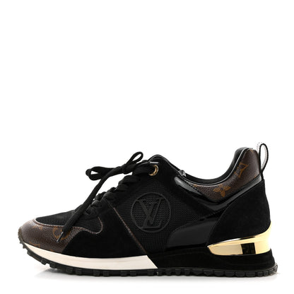 Louis Vuitton Suede Monogram Run Away Sneakers 39 Black 1 of 8