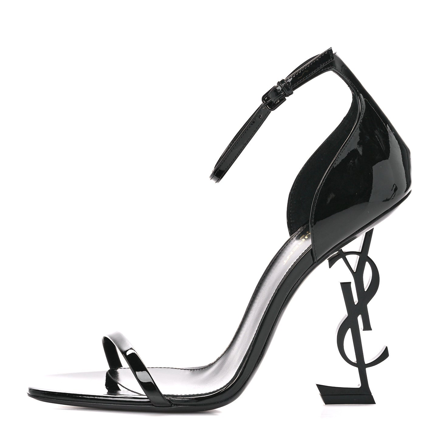 Patent Calfskin Opyum 110 Sandals 40.5 Black