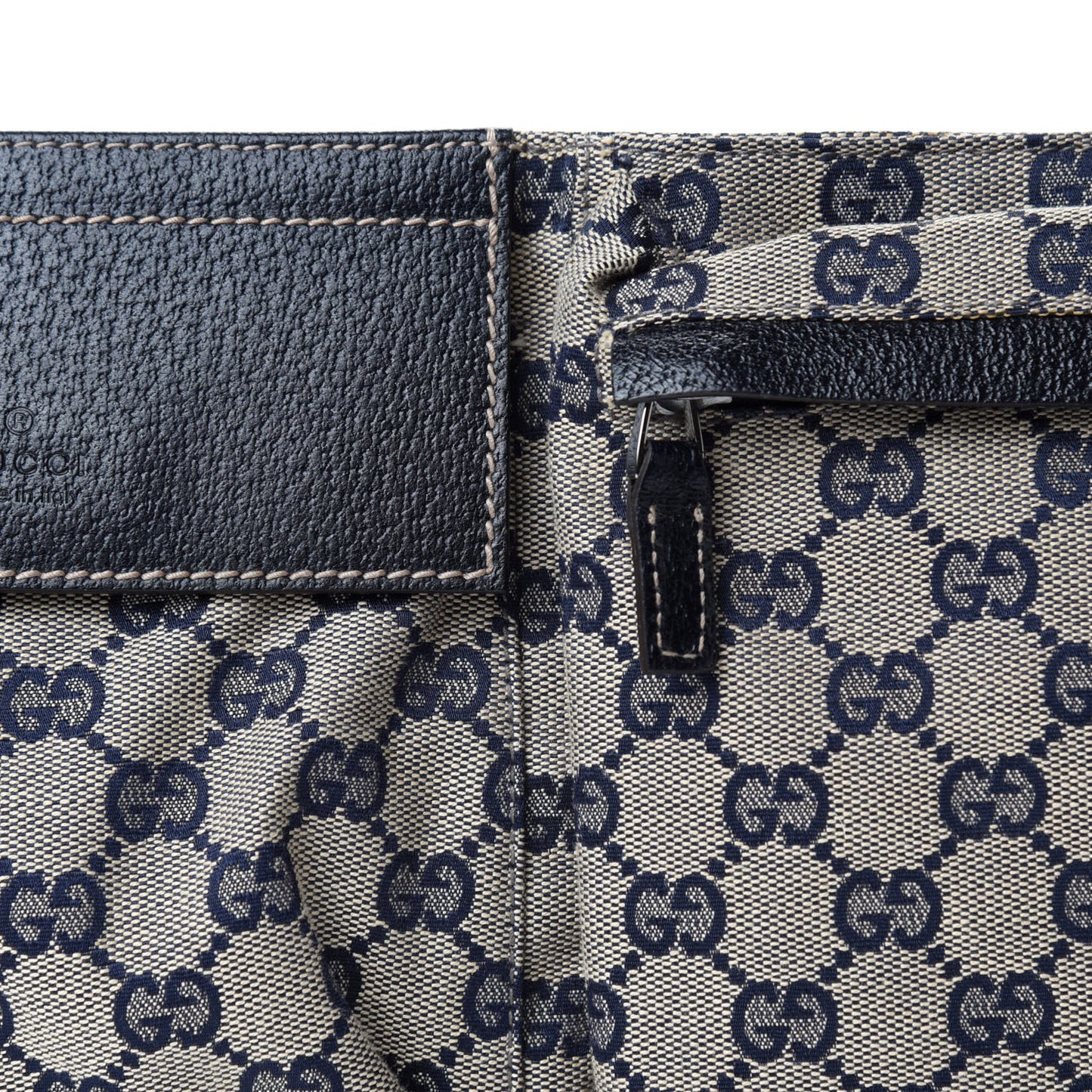 GG Monogram Web Double Pocket Belt Bag Navy