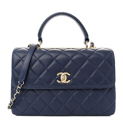 Chanel Lambskin Quilted Medium Trendy CC Flap Dual Handle Bag Blue 1 of 11