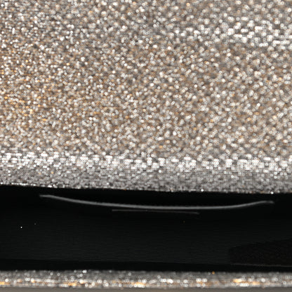 Saint Laurent Metallic Canvas Woven Classic Monogram Kate Tassel Clutch Silver Gold 5 of 6