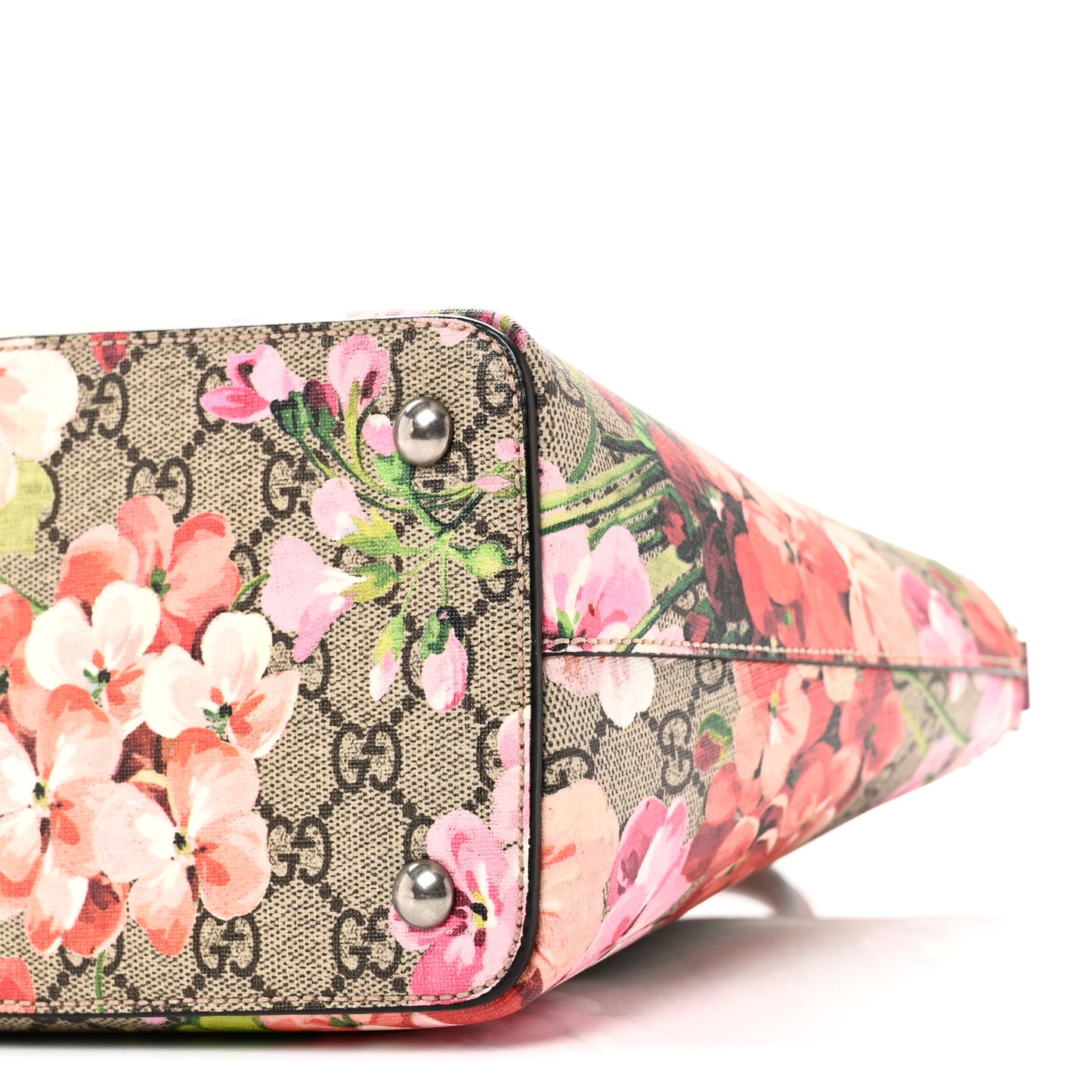 GG Supreme Monogram Blooms Small Zip Top Tote Beige Multicolor Dry Rose
