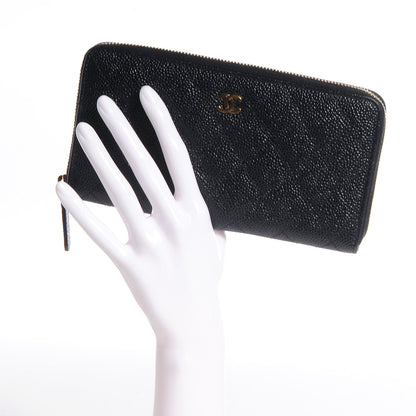 Chanel Caviar Quilted Large Gusset Zip Around Wallet Black 2 of 7