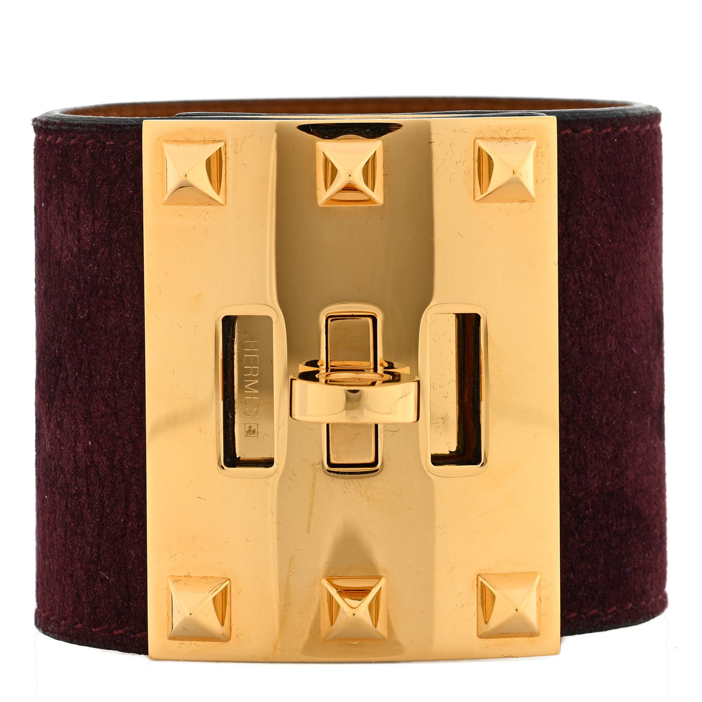 Veau Doblis Suede Kelly Dog Extreme Bracelet S Prune