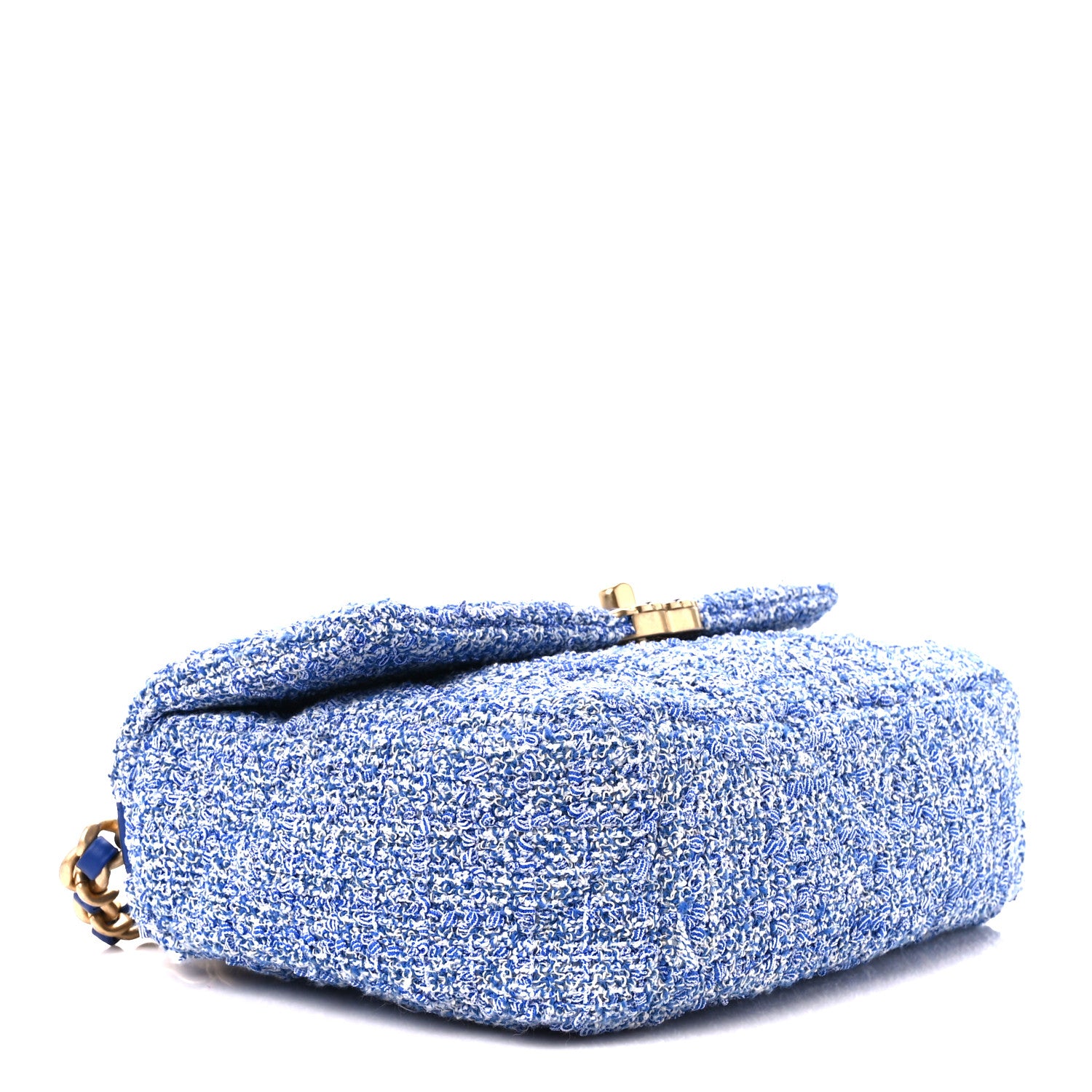 Chanel Tweed Quilted Medium Chanel 19 Flap Blue Multicolor 4 of 10