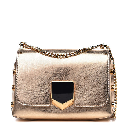 Jimmy Choo Metallic Calfskin Lockett Petite Shoulder Bag Gold 1 of 10