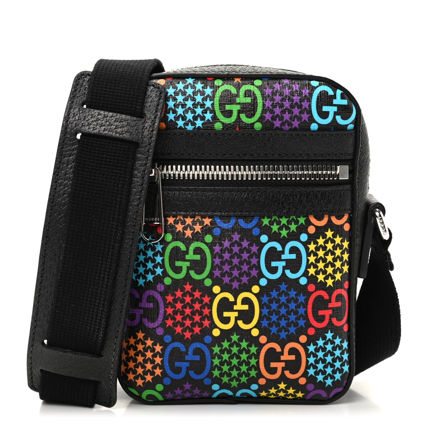 Gucci GG Supreme Monogram Psychedelic Messenger Bag Black 1 of 9