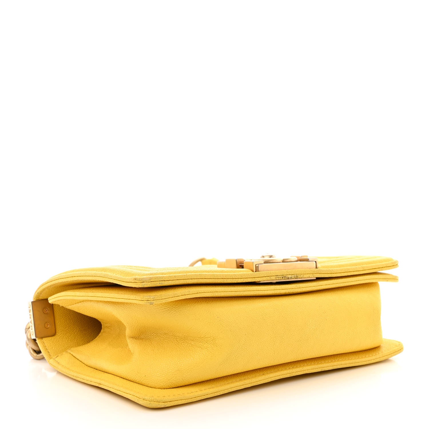 Chanel Caviar Quilted Small Boy Flap Yellow 4 of 17