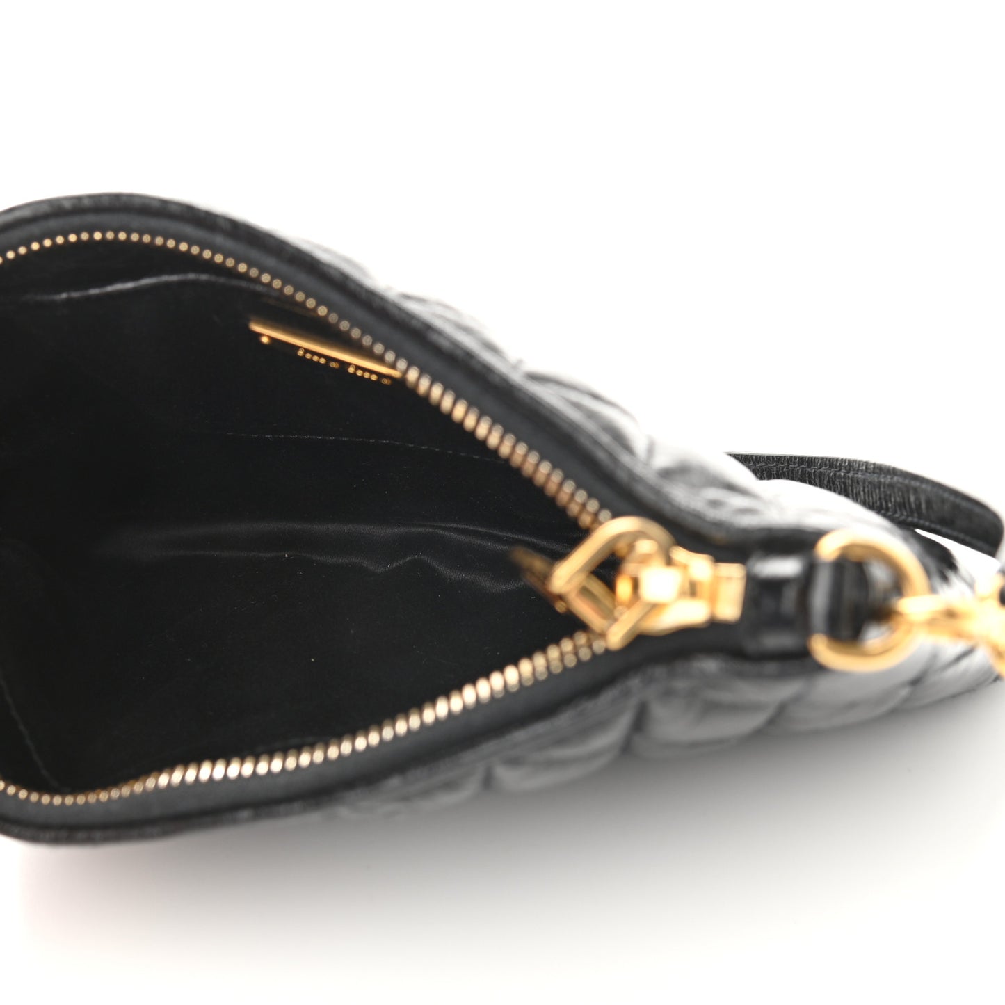Vitello Shine Trapu Zip Crossbody Bag Black