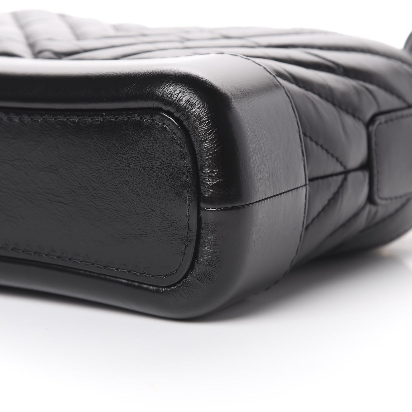 Aged Calfskin Chevron Quilted Small Gabrielle Hobo Black