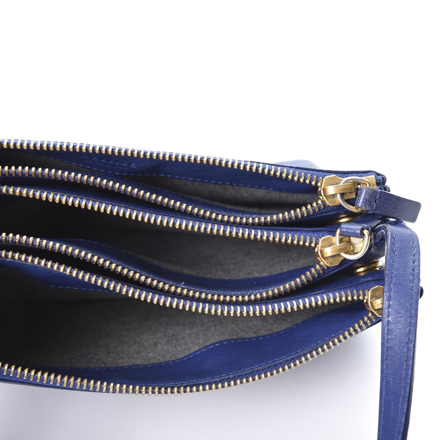 Lambskin Small Trio Crossbody Bag Electric Blue