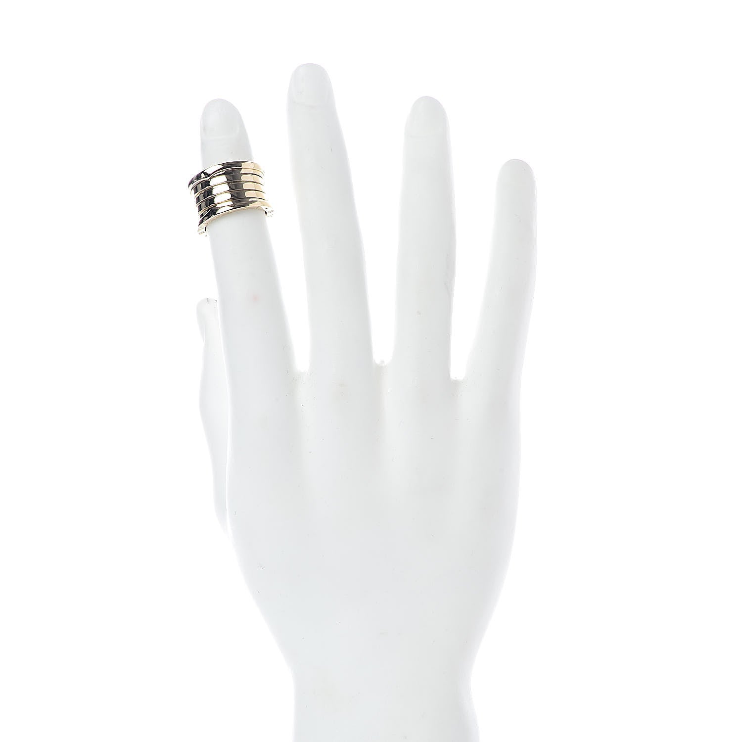 Bulgari 18K Yellow Gold B.Zero1 Five-Band Anniversary Ring 55 7.25 2 of 7