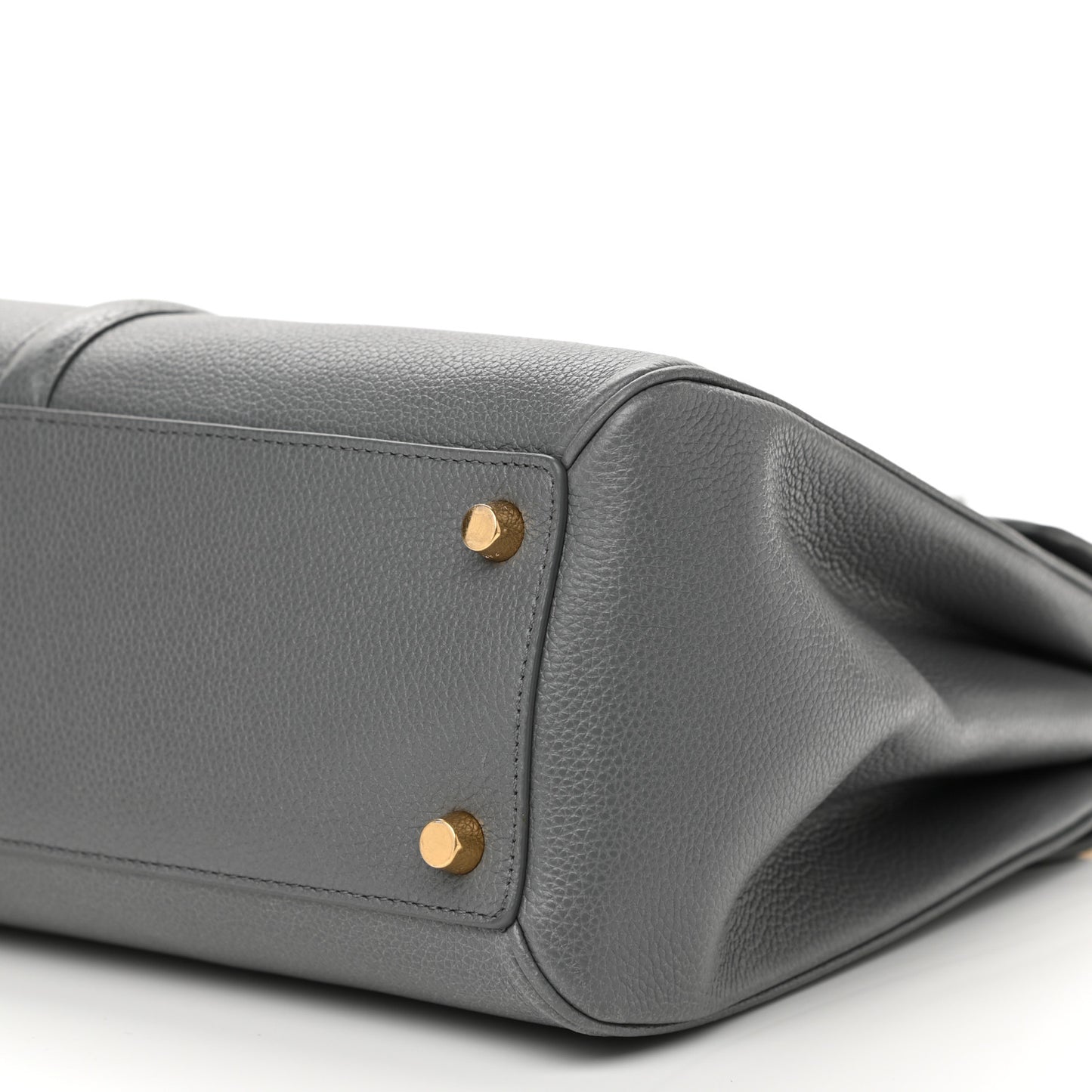 Grained Calfskin Classique 16 Top Handle Bag Medium Grey