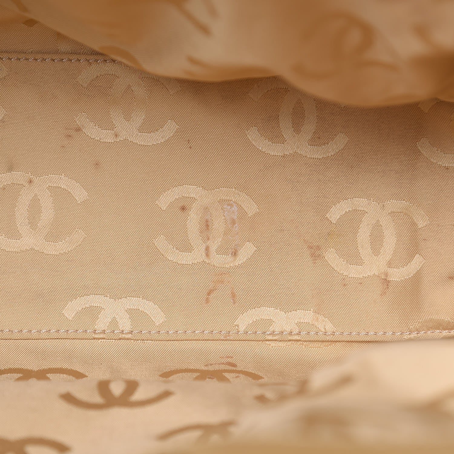 Chanel Calfskin Contrast Stitch Surpique Tote Beige 17 of 22