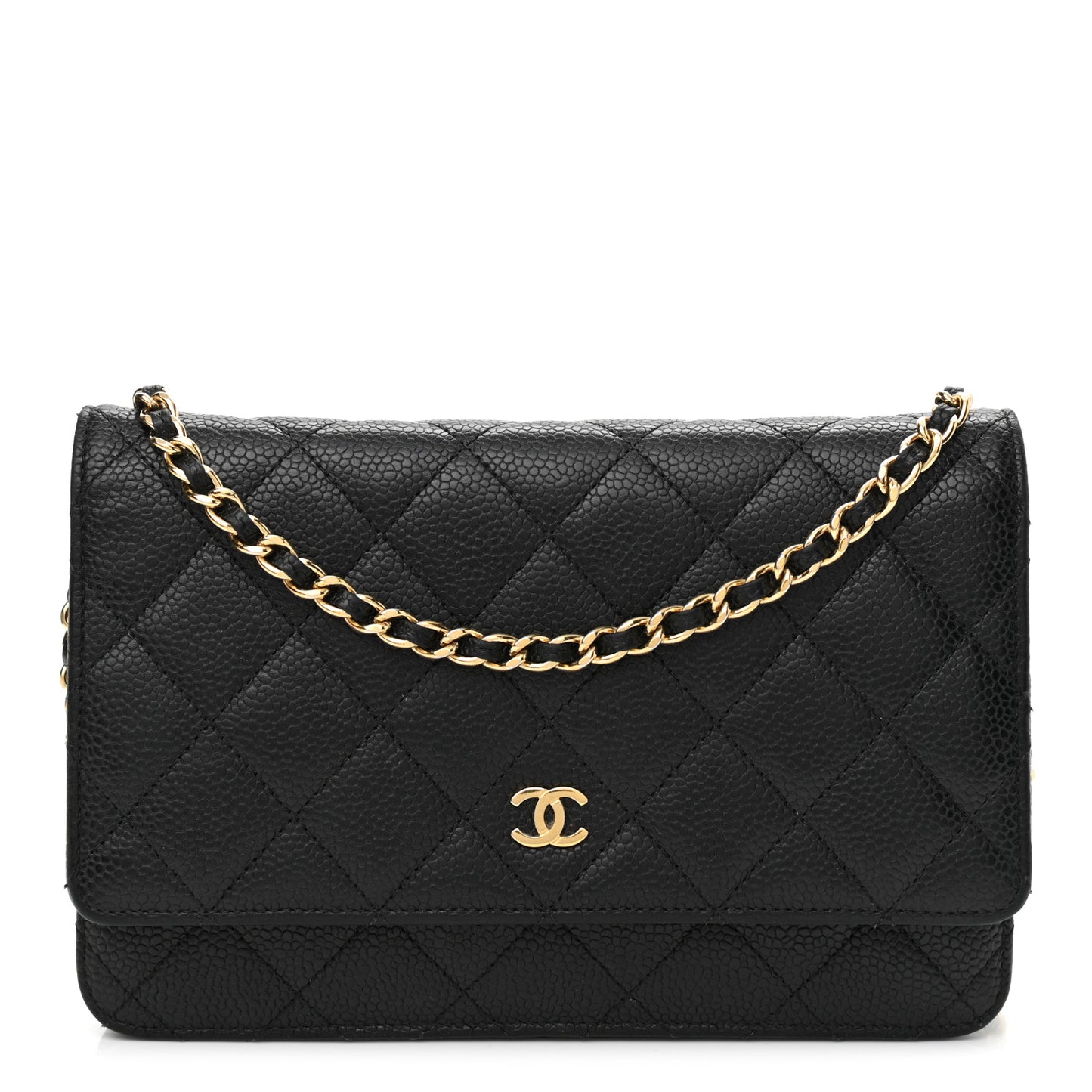Caviar Quilted Wallet On Chain WOC Black