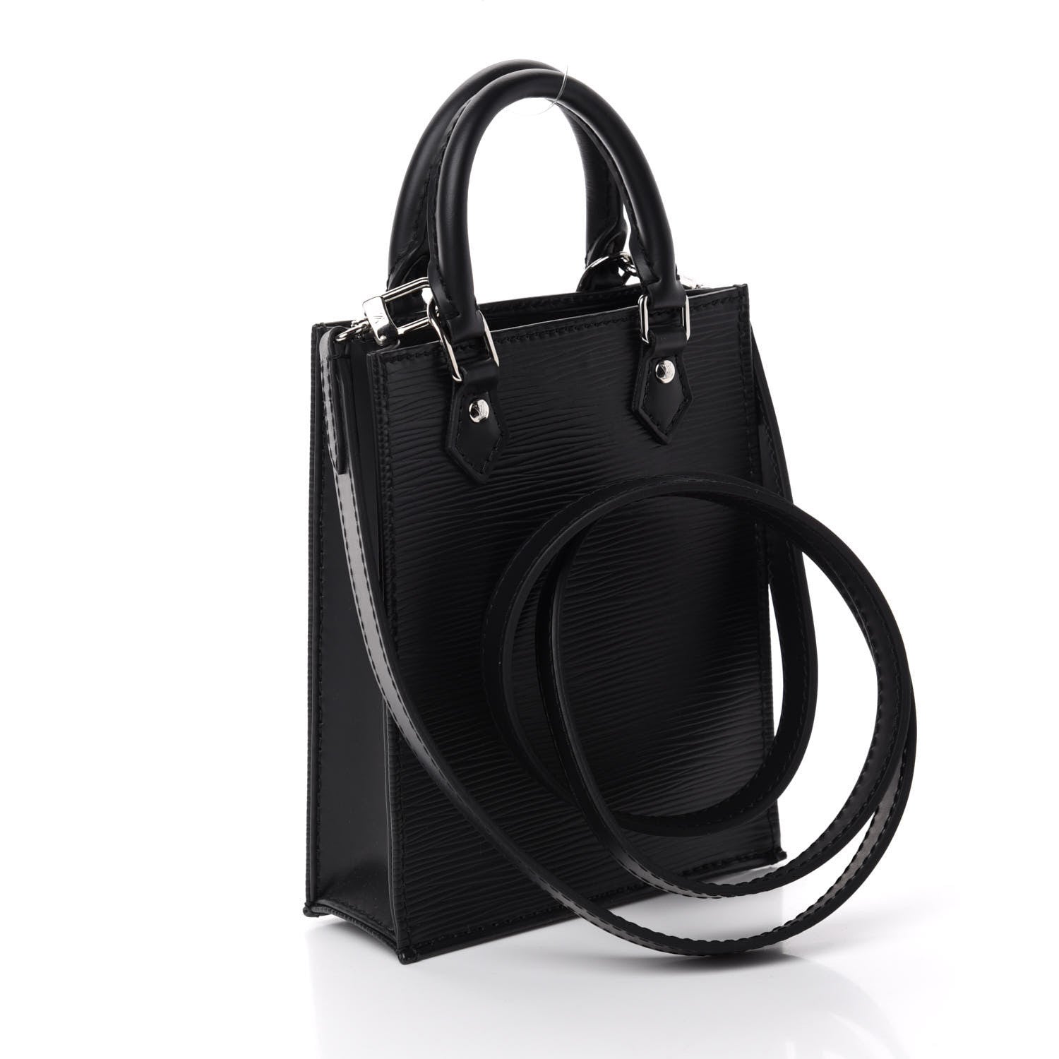 Louis Vuitton Epi Petit Sac Plat Black 3 of 10