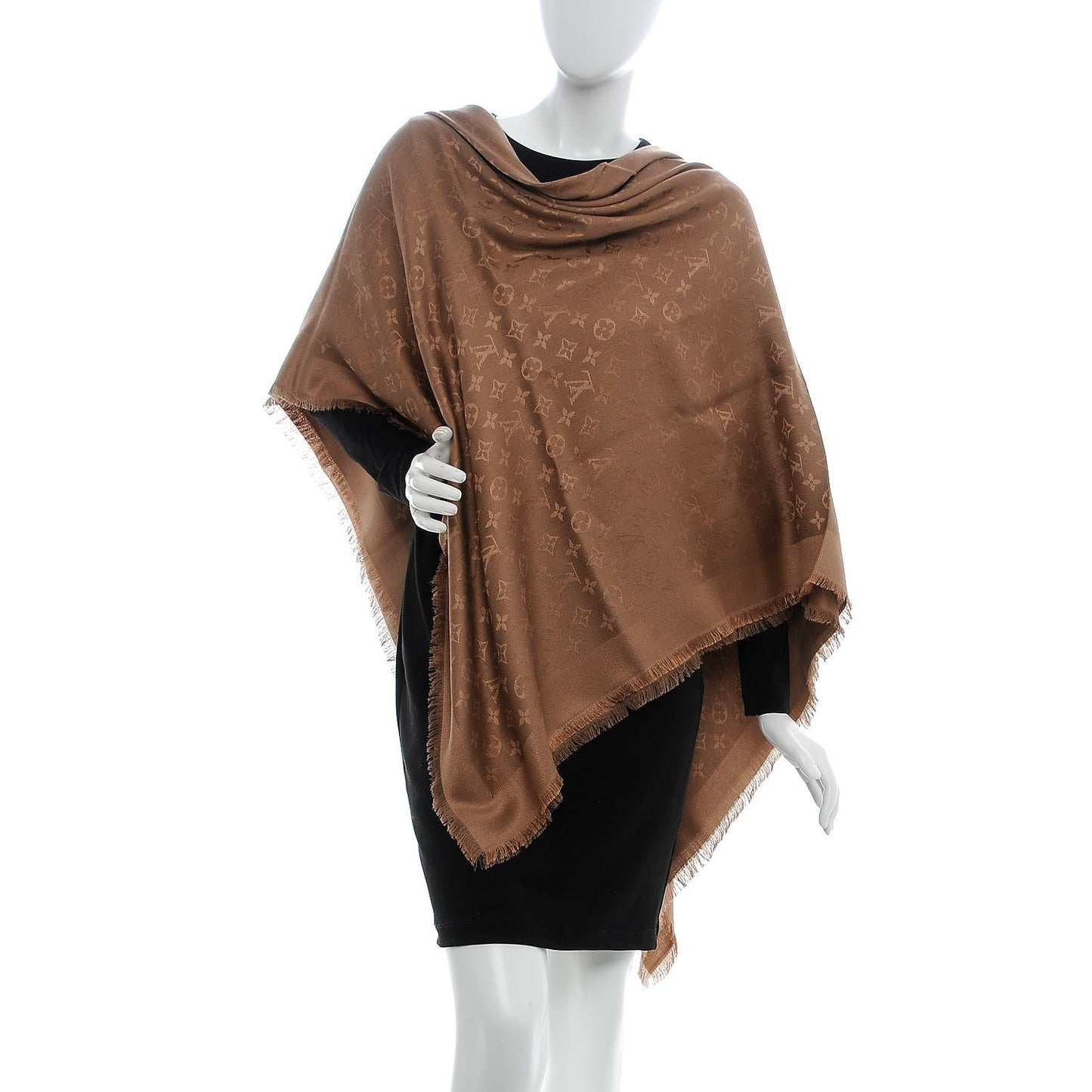 Silk Wool Monogram Shawl Dune