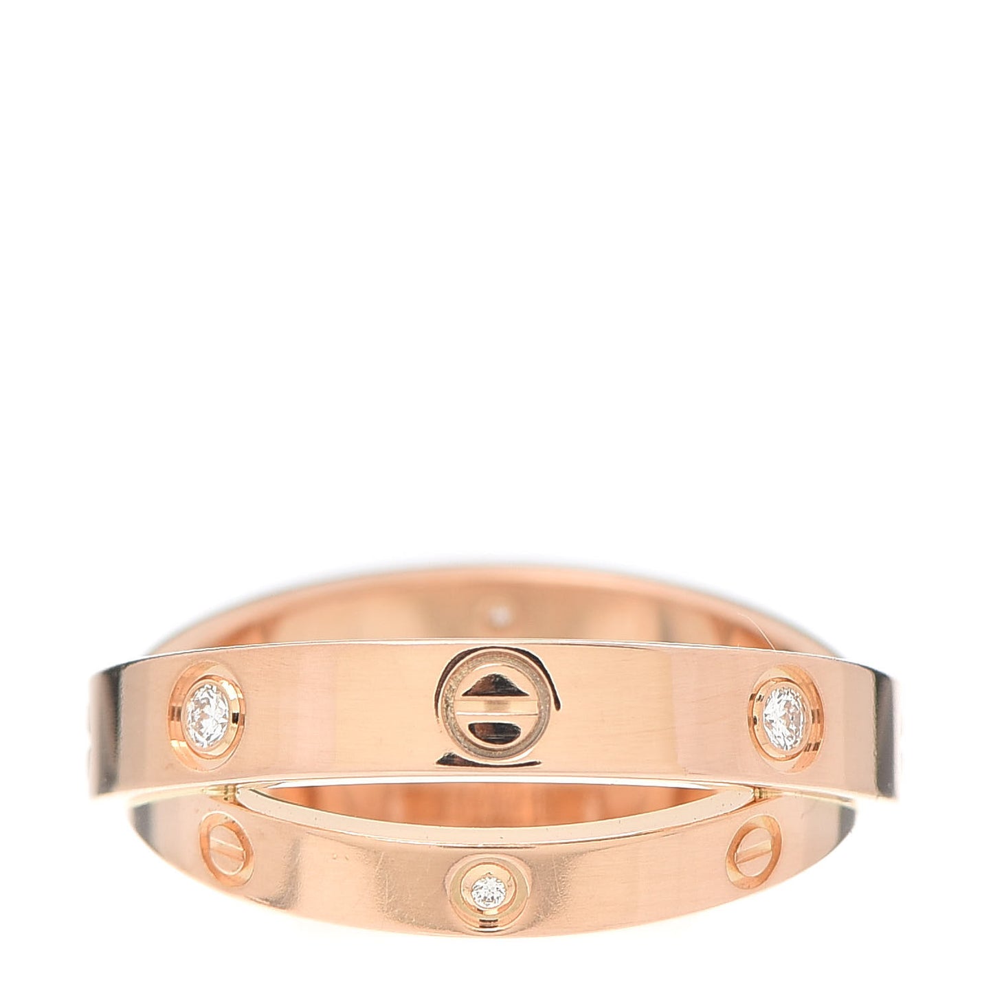 18K Pink Gold 6 Diamond LOVE Ring 49 4.75