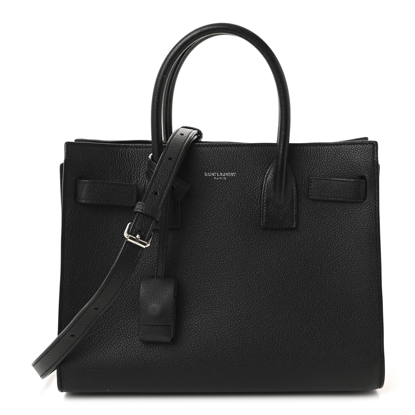 Grained Calfskin Baby Sac De Jour Black