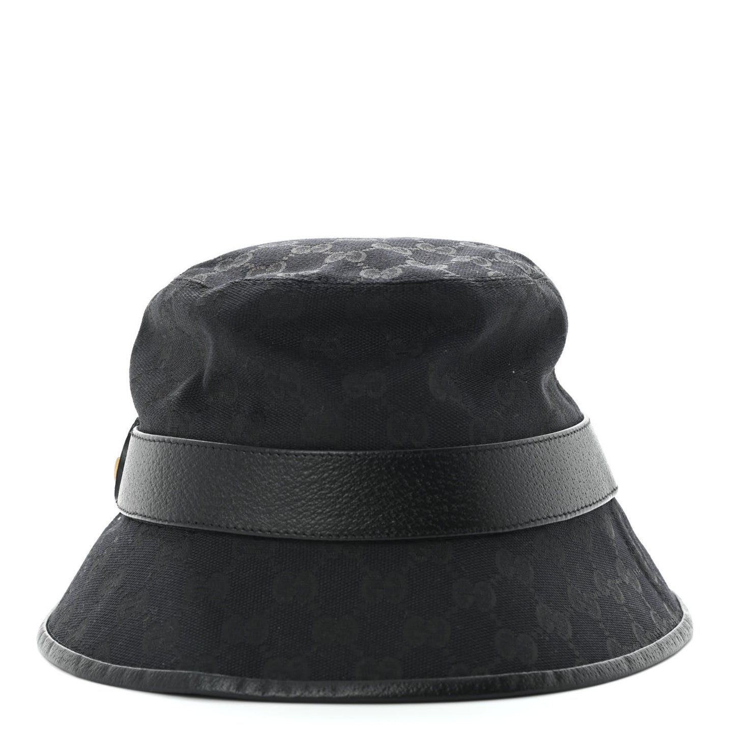 Monogram Textured Dollar Calfskin GG Jago Bucket Hat Black