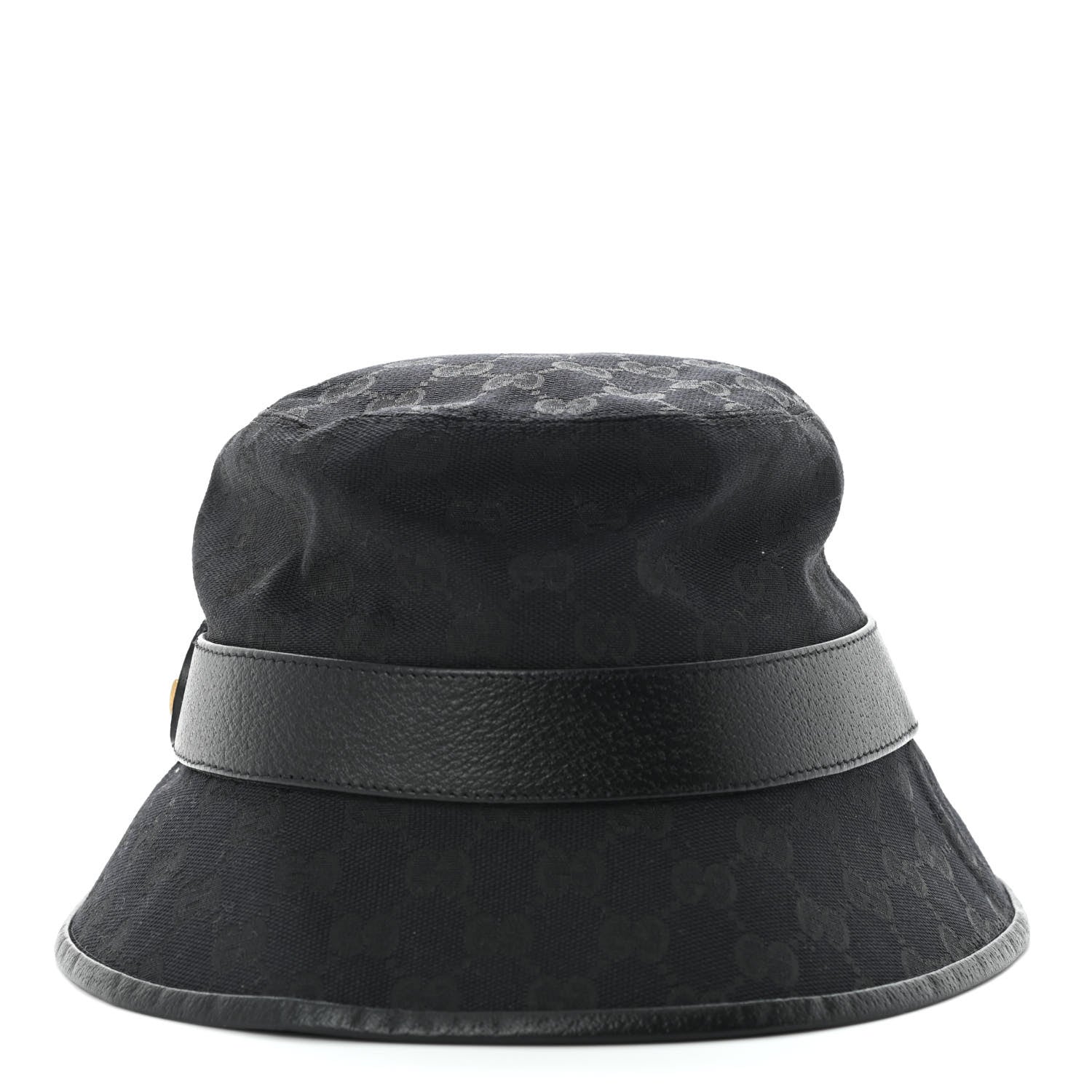 Gucci Monogram Textured Dollar Calfskin GG Jago Bucket Hat Black 4 of 9