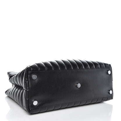 Saint Laurent Calfskin Y Quilted Monogram Large Loulou Shopper Black 4 of 11