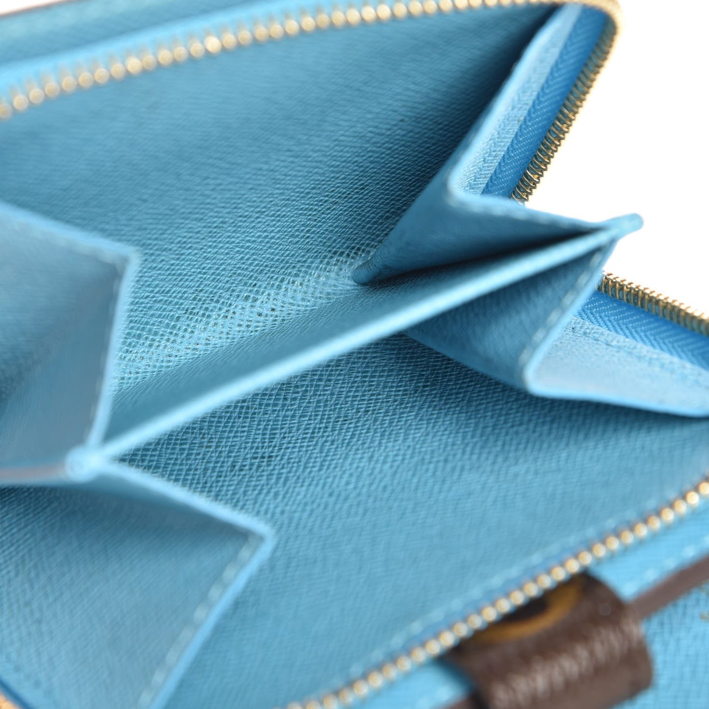Monogram Groom Compact Zip Wallet Blue