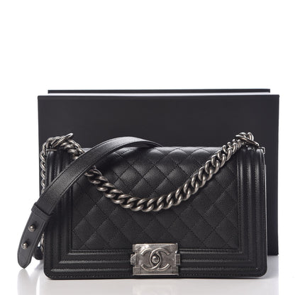 Chanel Caviar Quilted Medium Boy Flap Black 8 of 8
