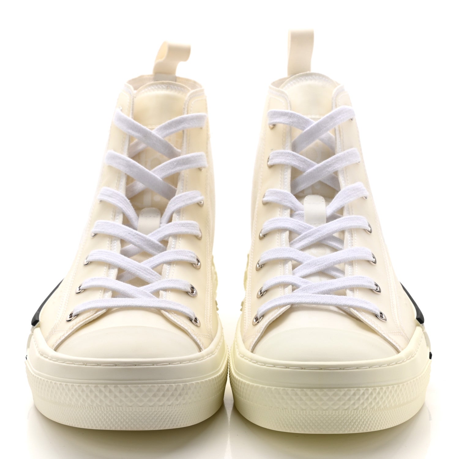 Christian Dior Technical Canvas Oblique Mens B23 High Top Sneakers 42 White 2 of 11