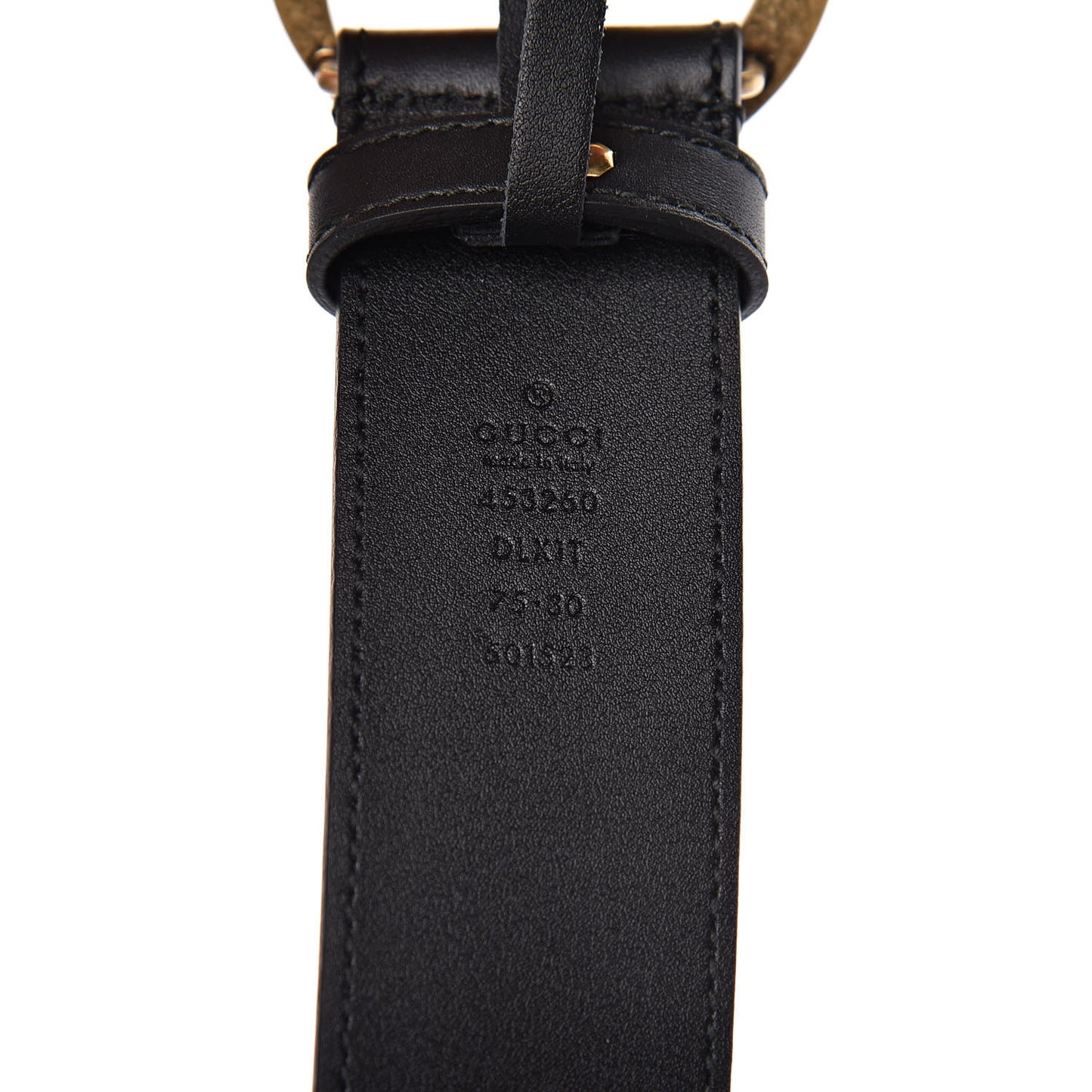 Moon Calfskin Pearl Double G 40mm Belt 75 30 Black Cream