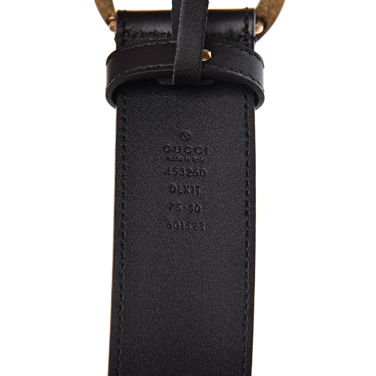 Gucci Moon Calfskin Pearl Double G 40mm Belt 75 30 Black Cream 4 of 6