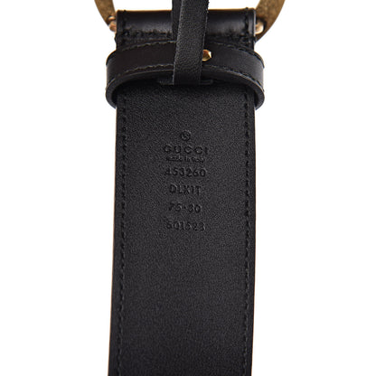 Gucci Moon Calfskin Pearl Double G 40mm Belt 75 30 Black Cream 4 of 6