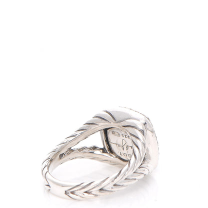 David Yurman Sterling Silver Diamond Blue Topaz 11mm Albion Ring 55 7.25 4 of 5